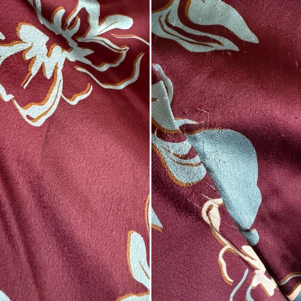 ASTR Elyse Satin Floral Midi Dress in Wine Floral Size M - Picture 10 of 12